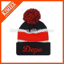 wholesale acrylic custom beanie hats with top ball